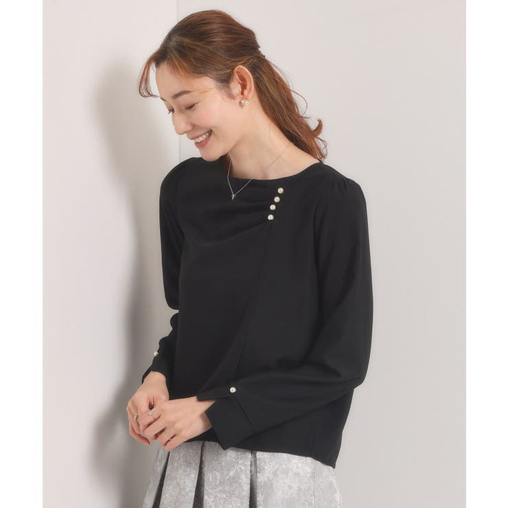 ブラック(019) | 【入卒／手洗い可】ドレープブラウス | ITS'DEMO