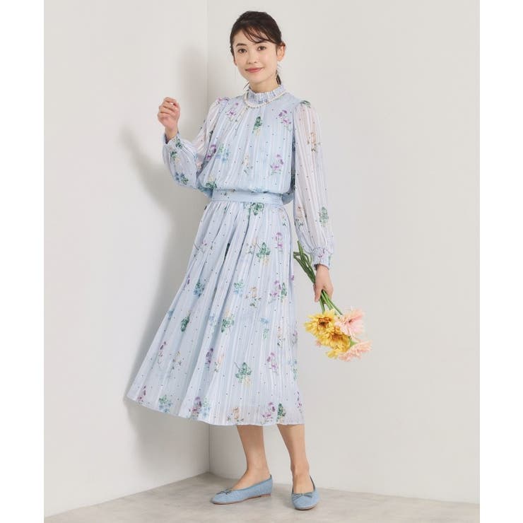 【手洗い可／セットアップ可】ラメストライプ花柄ブラウス | ITS'DEMO | 詳細画像12 