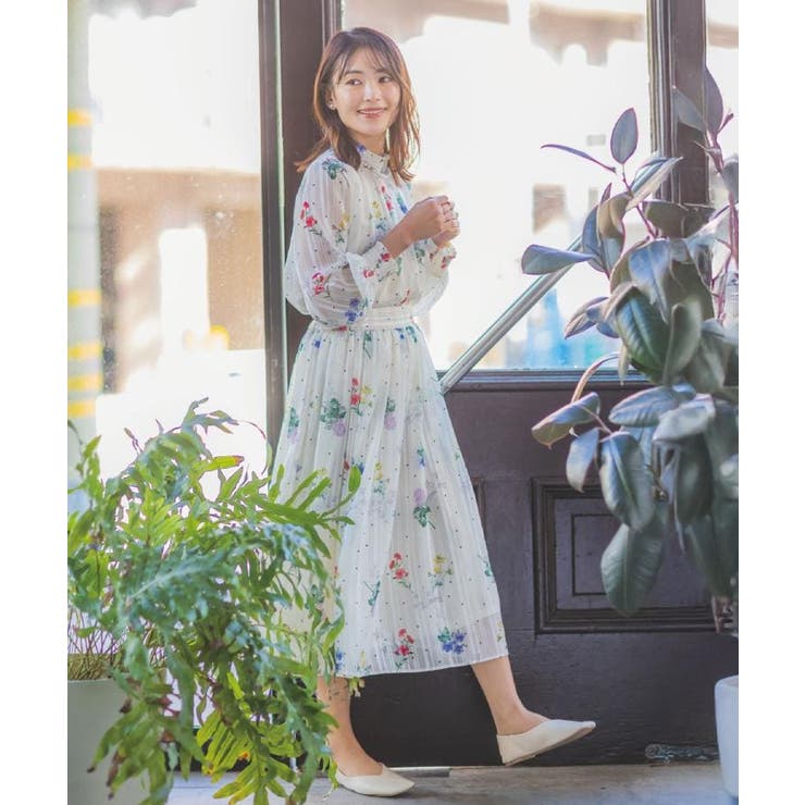 【手洗い可／セットアップ可】ラメストライプ花柄ブラウス | ITS'DEMO | 詳細画像3 