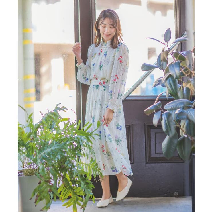 【手洗い可／セットアップ可】ラメストライプ花柄ブラウス | ITS'DEMO | 詳細画像4 