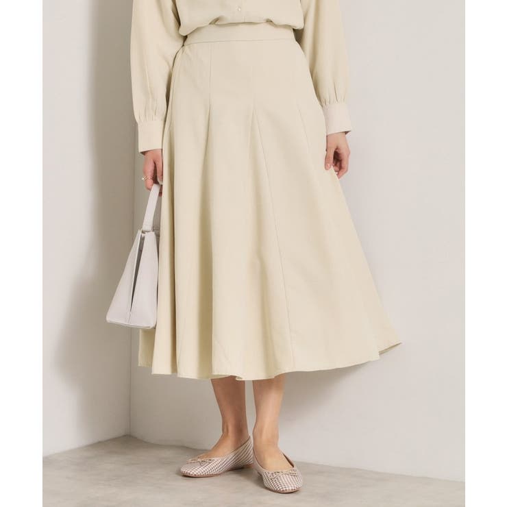 アイボリー(004) | 【手洗い可／セットアップ可】サテンピーチスカート | ITS'DEMO