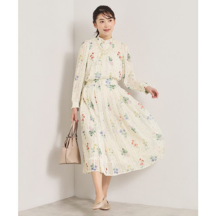 【手洗い可／セットアップ可】ラメストライプ花柄スカート | ITS'DEMO | 詳細画像2 