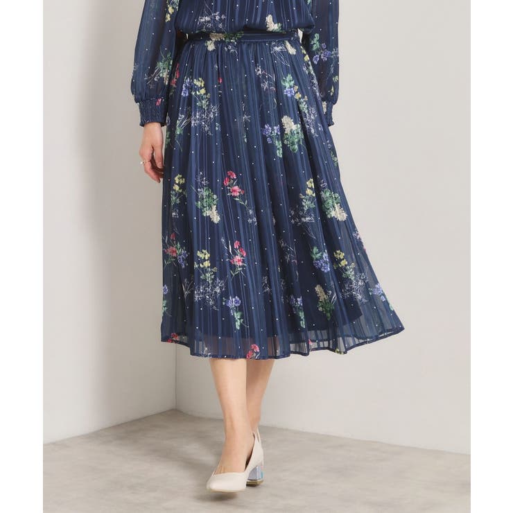 【手洗い可／セットアップ可】ラメストライプ花柄スカート | ITS'DEMO | 詳細画像9 