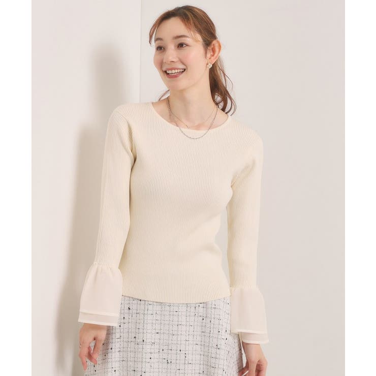 【手洗い可】袖口フリルリブニット | ITS'DEMO | 詳細画像2 