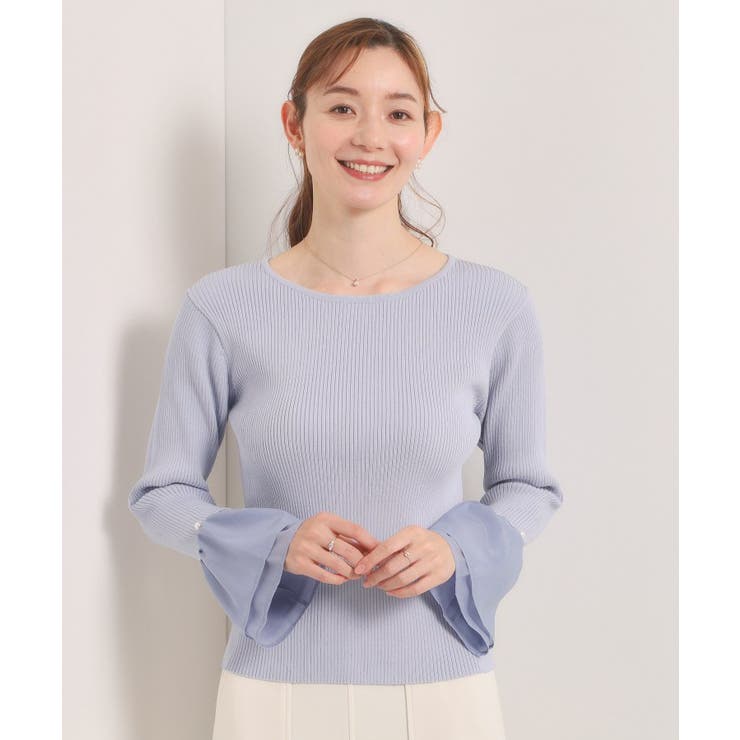 【手洗い可】袖口フリルリブニット | ITS'DEMO | 詳細画像9 