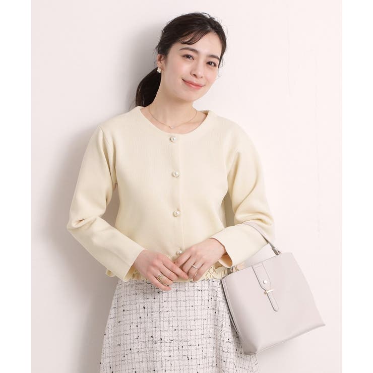 裾フリルニットカーディガン | ITS'DEMO | 詳細画像1 