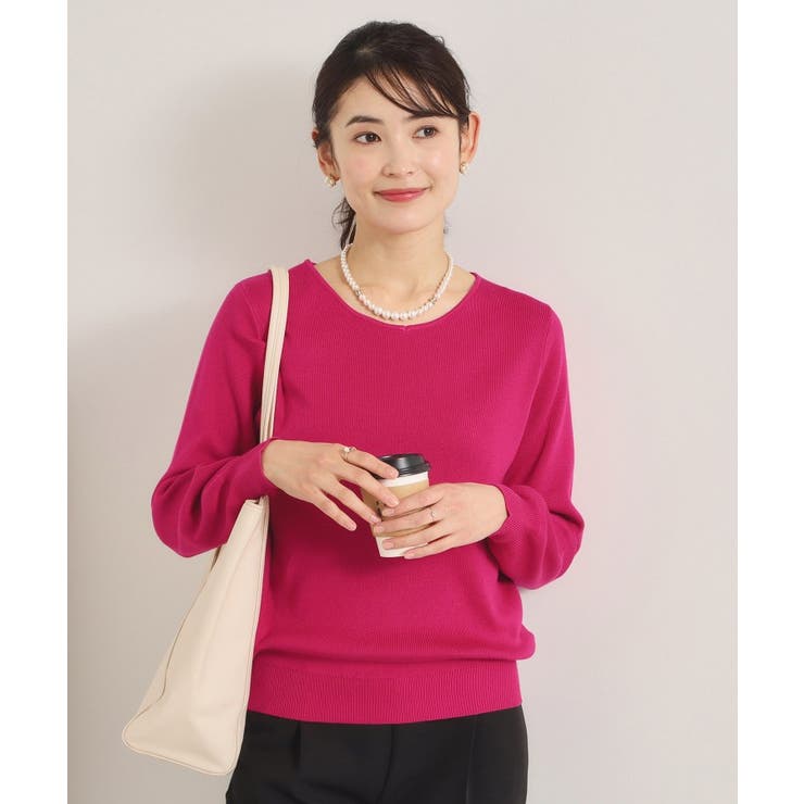 ピンク(073) | 【洗濯機OK】花粉防止Vネックニット | ITS'DEMO