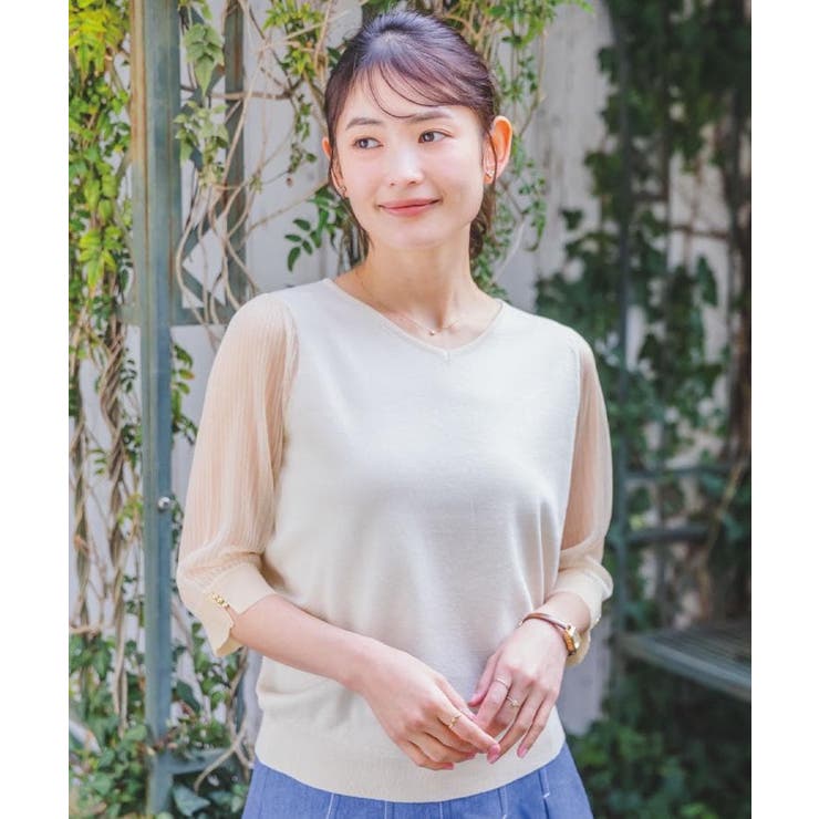 【手洗い可】袖シアーニット | ITS'DEMO | 詳細画像1 