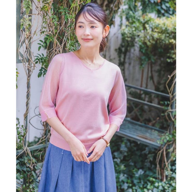 【手洗い可】袖シアーニット | ITS'DEMO | 詳細画像7 