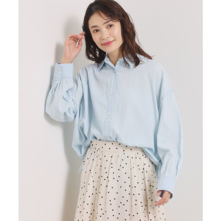 サックスブルー(090) | 【洗濯機OK】シアーデニムシャツ | ITS'DEMO