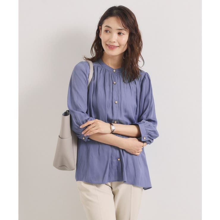 【手洗い可】サテン7分袖ブラウス | ITS'DEMO | 詳細画像16 