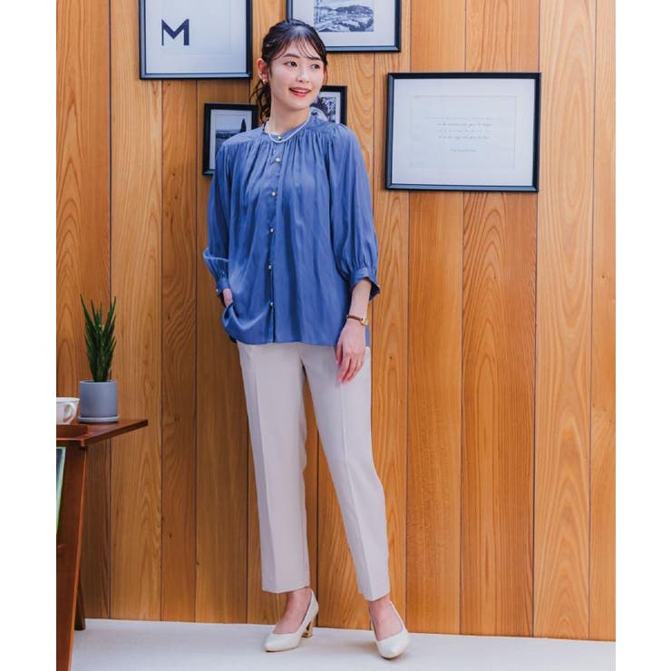 【手洗い可】サテン7分袖ブラウス | ITS'DEMO | 詳細画像2 