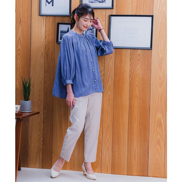 【手洗い可】サテン7分袖ブラウス | ITS'DEMO | 詳細画像3 