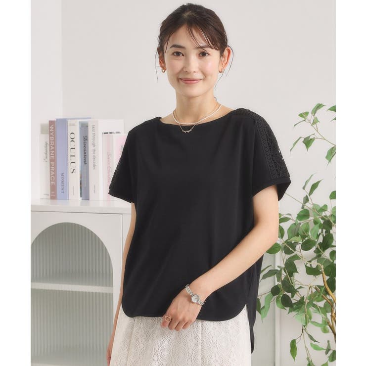 ブラック(019) | 【冷感／遮熱】肩レースTシャツ | ITS'DEMO