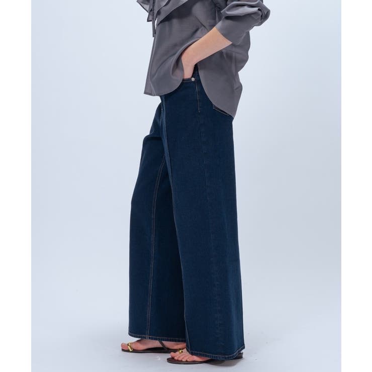 【マシンウォッシュ】ストレッチデニムワイドパンツ | cloenc | 詳細画像12 