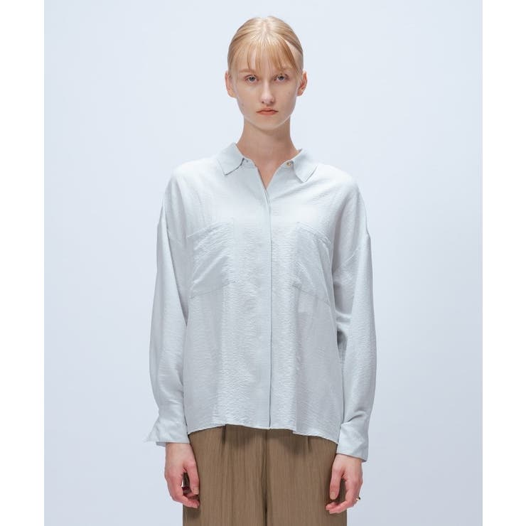 【手洗い可】フィブリルサテンシャツ | cloenc | 詳細画像14 