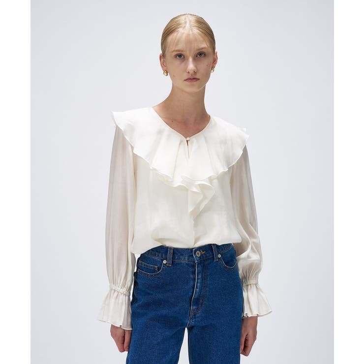 【手洗い可】ラッフルフリルブラウス | cloenc | 詳細画像2 