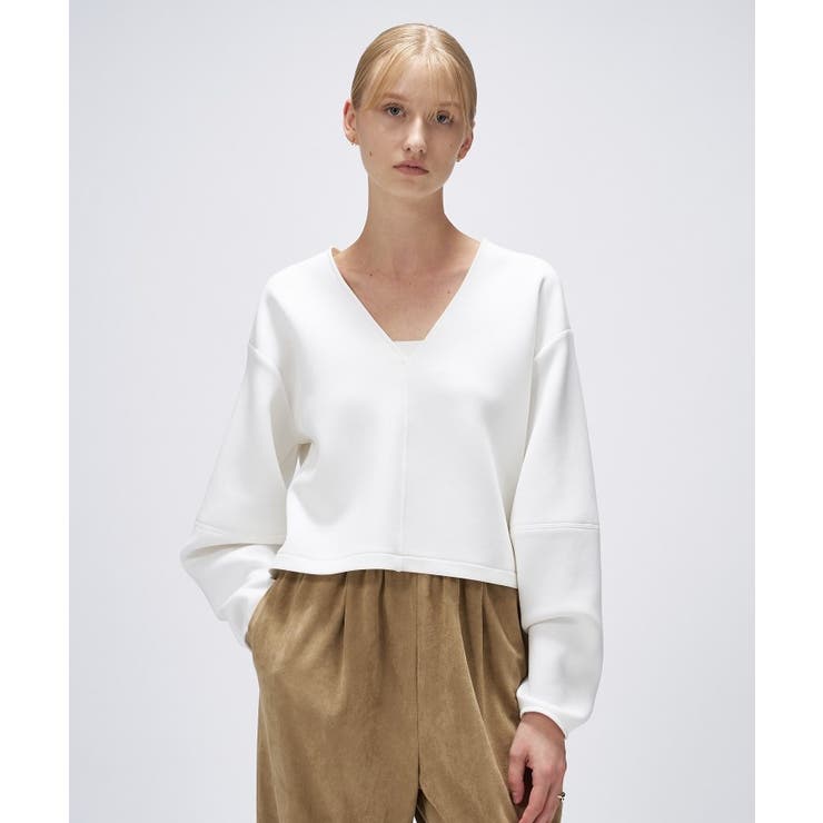 オフホワイト(003) | 【セットアップ／マシンウォッシュ】深Vネックダンボールプルオーバー | cloenc