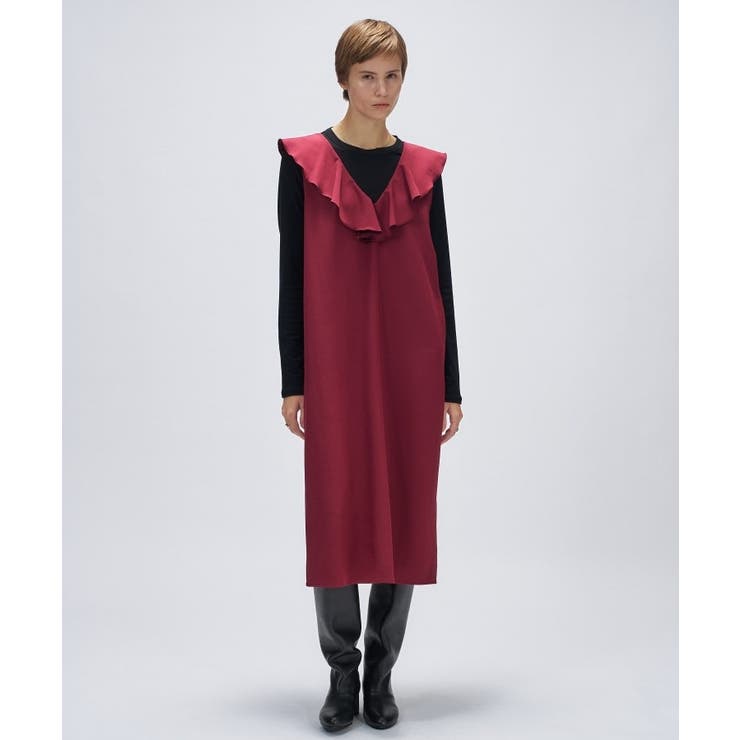 【オケージョン／手洗い可】フリルVネックジャンパースカート | cloenc | 詳細画像7 