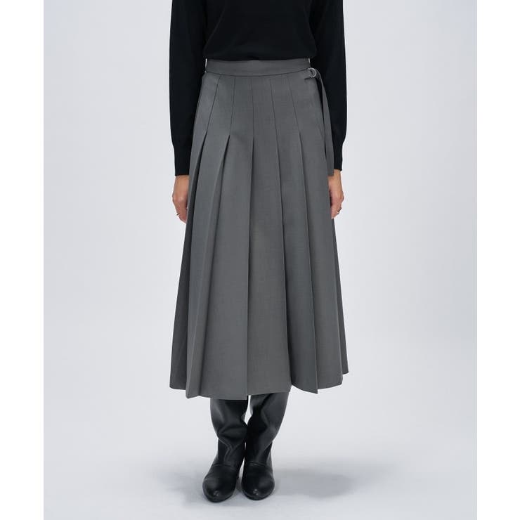 チャコールグレー(013) | 【手洗い可】フロントプリーツスカート | cloenc
