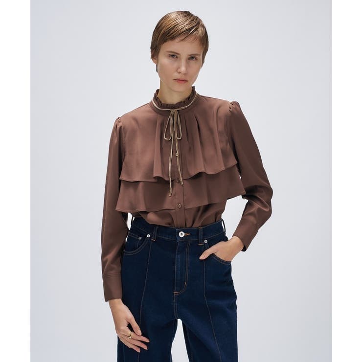 【手洗い可】ベロアリボンフリルブラウス | cloenc | 詳細画像15 