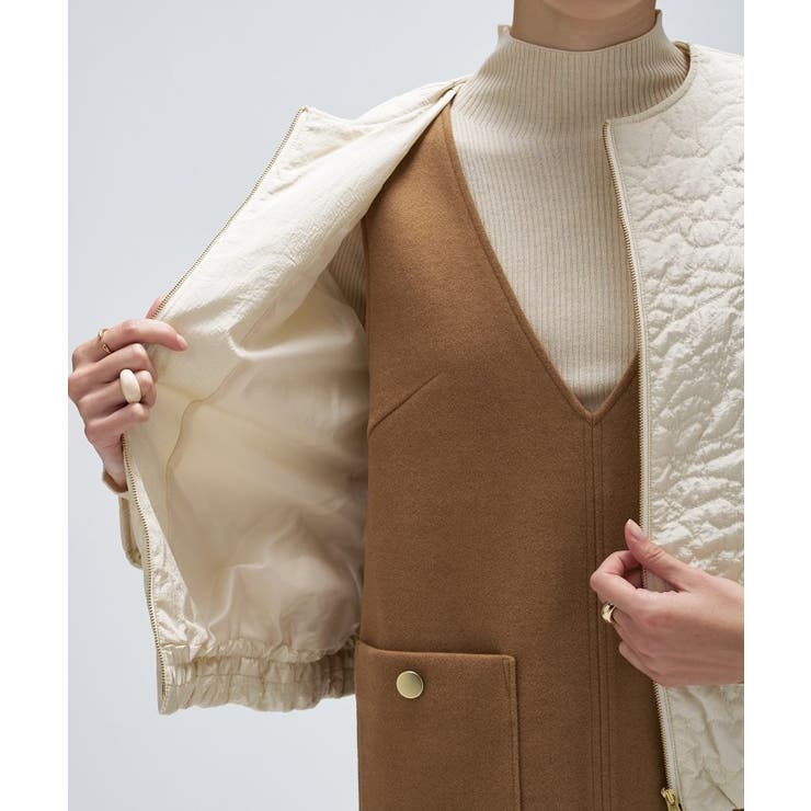 【手洗い可】アートキルトショートブルゾン | cloenc | 詳細画像6 