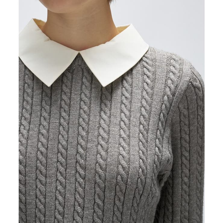 2wayバイカラーミニケーブルニット | cloenc | 詳細画像10 