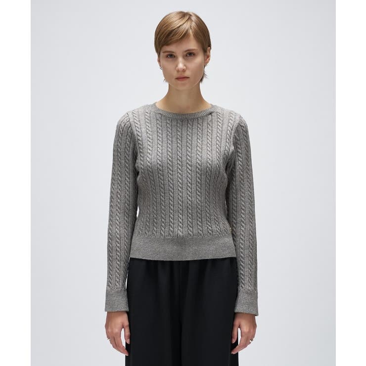 2wayバイカラーミニケーブルニット | cloenc | 詳細画像13 