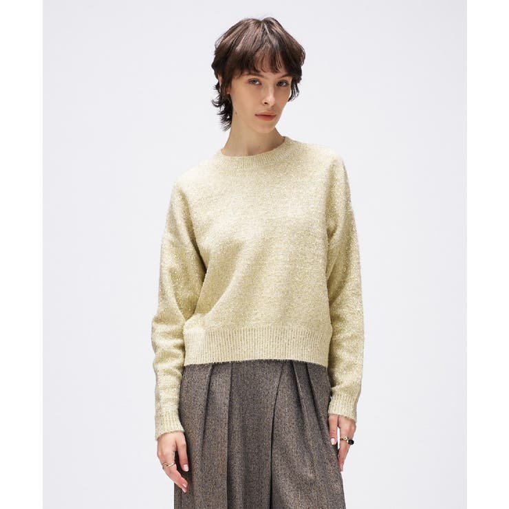 【手洗い可】ラメフェザークルーネックニット | cloenc | 詳細画像10 