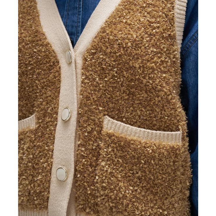 リボンヤーンカーディガンニットベスト | cloenc | 詳細画像16 