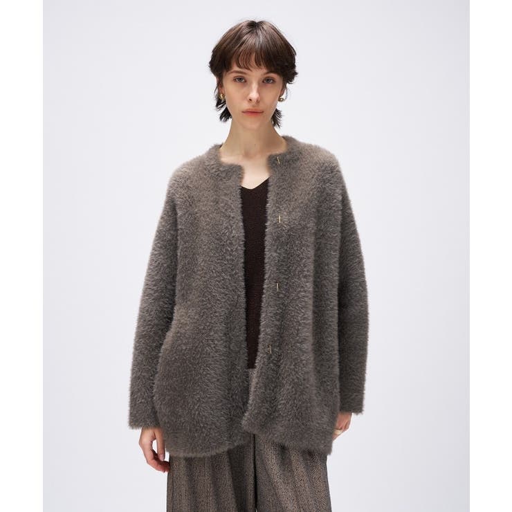 モカブラウン(042) | 【手洗い可】フェザーヤーンカーディガン | cloenc