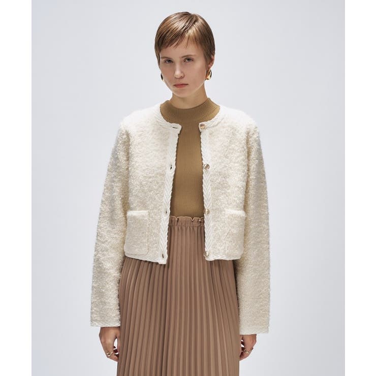 オフホワイト(003) | 【手洗い可】ブークレニットカーディガン | cloenc