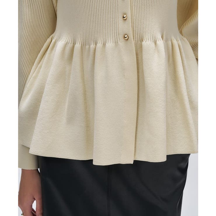 【マシンウォッシュ】ペプラムニットプルオーバー | cloenc | 詳細画像8 