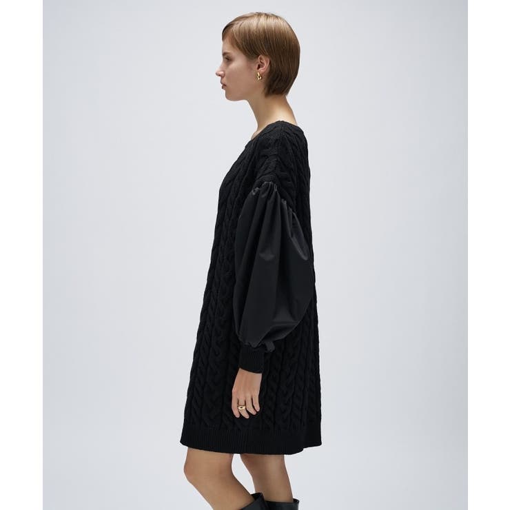 ケーブルニット切り替えワンピース | cloenc | 詳細画像17 