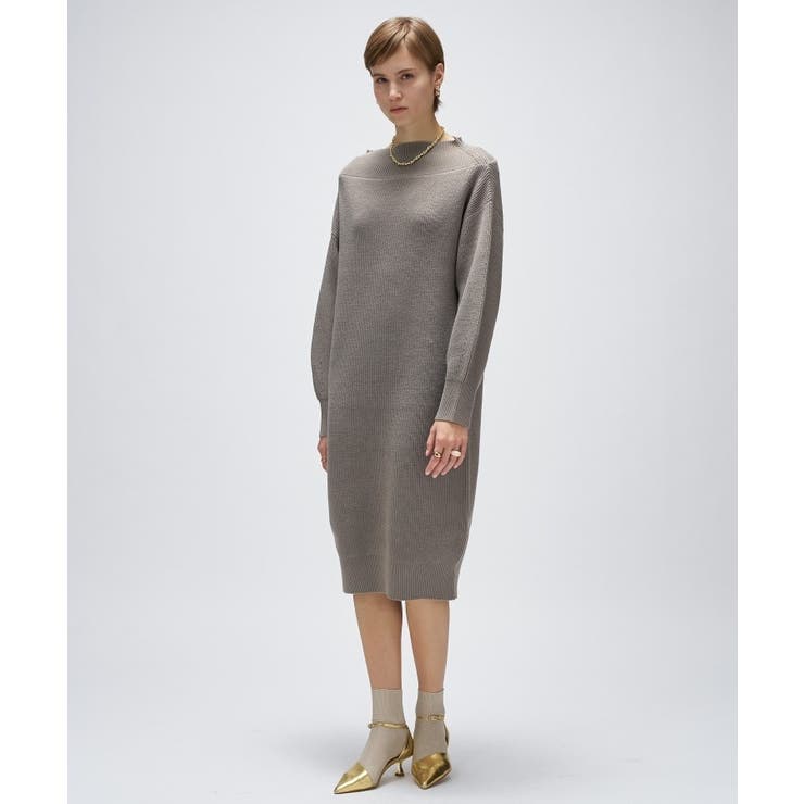 グレー(012) | 畦ニットロングワンピース | cloenc