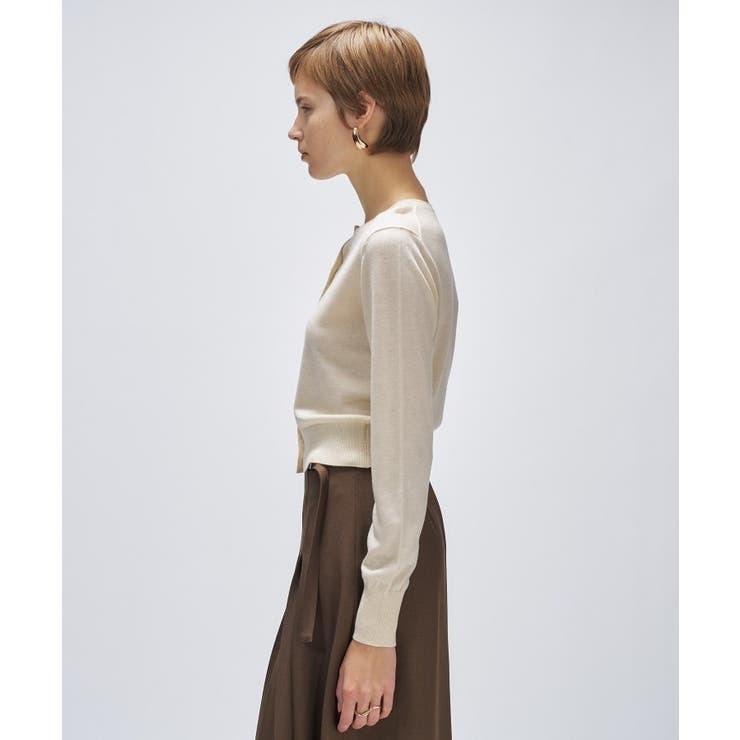 【手洗い可】シルクカシミヤ混クルーネックカーディガン | cloenc | 詳細画像4 