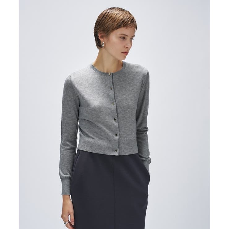 グレー(912) | 【手洗い可】シルクカシミヤ混クルーネックカーディガン | cloenc