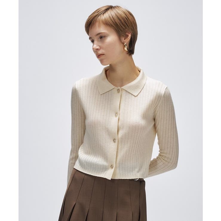 【手洗い可】シルクカシミヤ混ポロニットカーディガン | cloenc | 詳細画像2 