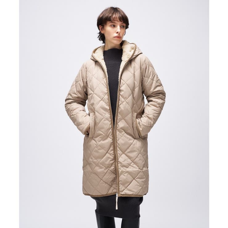 TAION】シティ リバーシブル パイピングフード ダウン×ボア コート