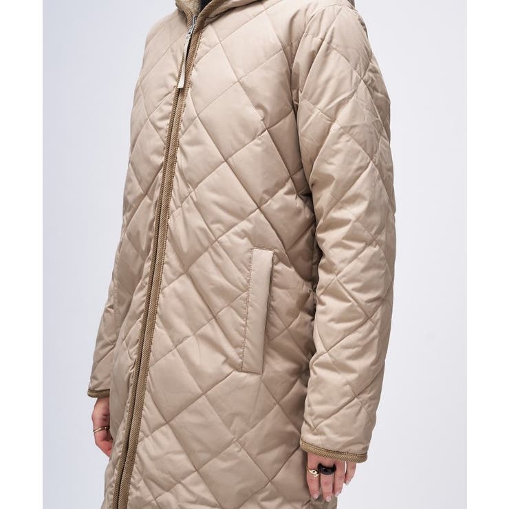 TAION】シティ リバーシブル パイピングフード ダウン×ボア コート