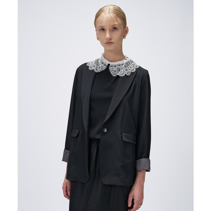 【セットアップ／手洗い可】ポイントカラーテーラードジャケット | cloenc | 詳細画像27 