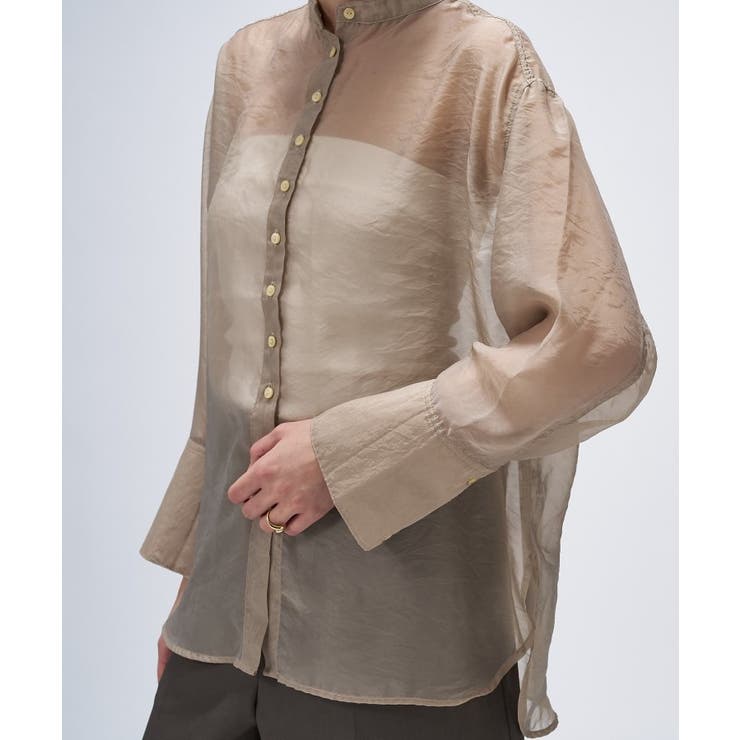 【手洗い可】シアーワッシャーワイドカフスシャツ | cloenc | 詳細画像6 