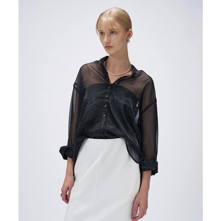 【手洗い可】シアーワッシャーワイドカフスシャツ | cloenc | 詳細画像17 