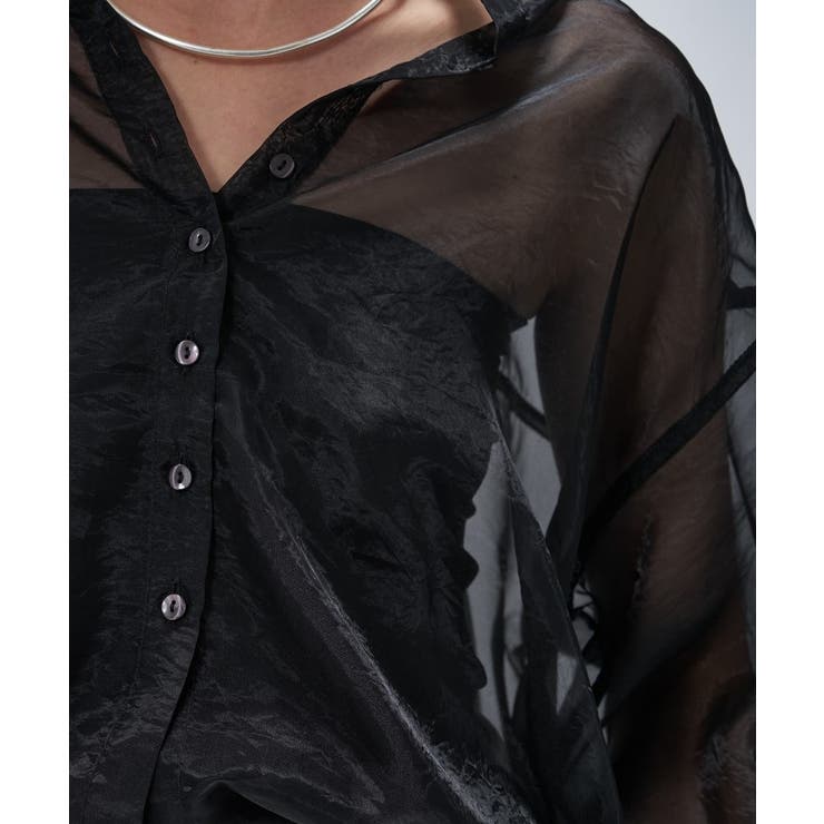 【手洗い可】シアーワッシャーワイドカフスシャツ | cloenc | 詳細画像20 