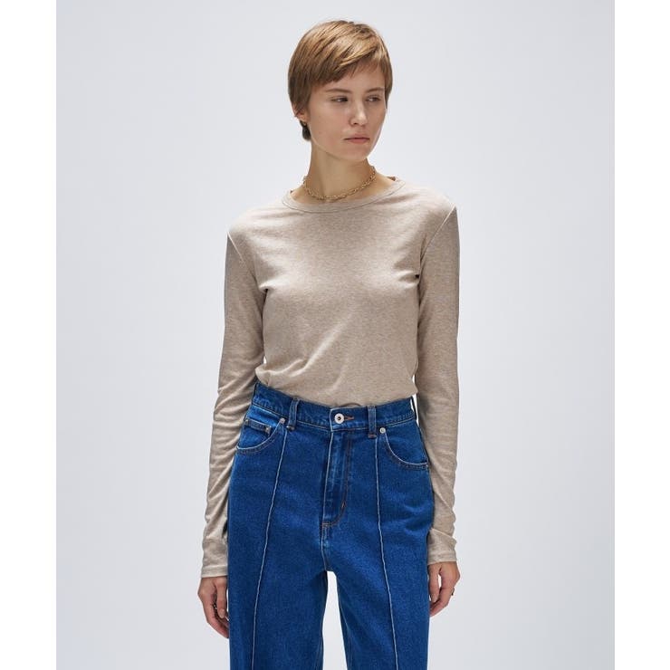 ベージュ(952) | 【手洗い可】ウール混クルーネックプルオーバー | cloenc