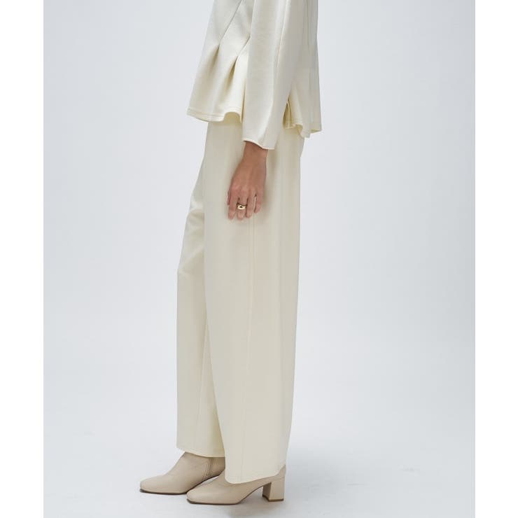 【セットアップ／マシンウォッシュ】カットジョーゼットイージーワイドパンツ | cloenc | 詳細画像3 