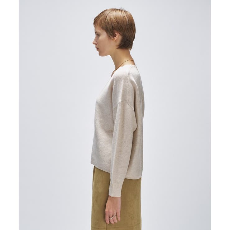 【手洗い可】Vネックラメガターニット | cloenc | 詳細画像3 