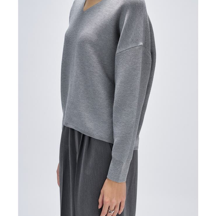 【手洗い可】Vネックラメガターニット | cloenc | 詳細画像15 