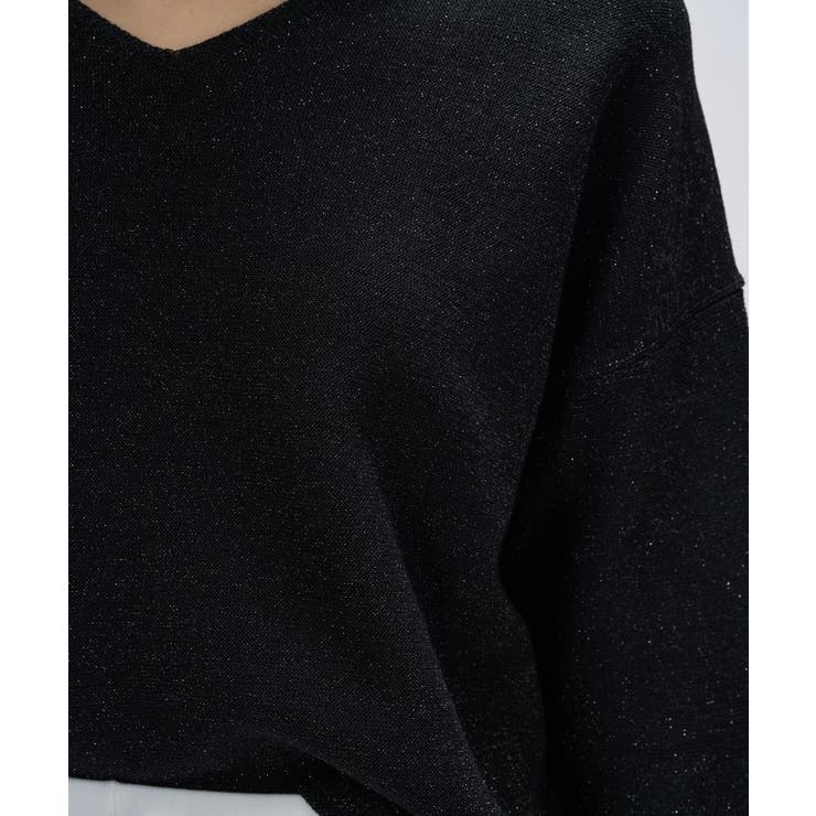 【手洗い可】Vネックラメガターニット | cloenc | 詳細画像28 