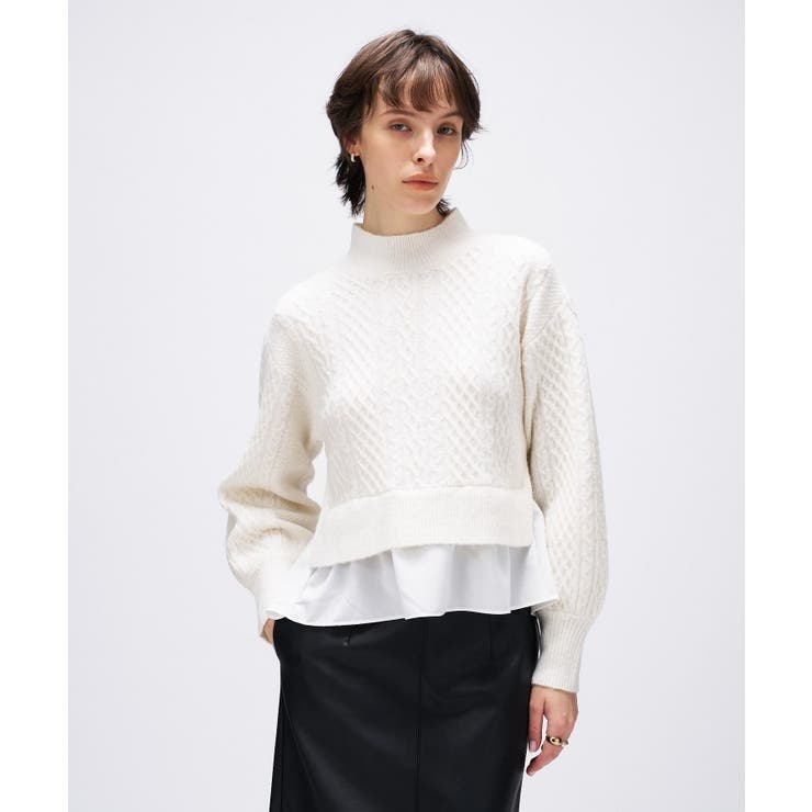 【手洗い可】ニットドッキングペプラムプルオーバー | cloenc | 詳細画像5 